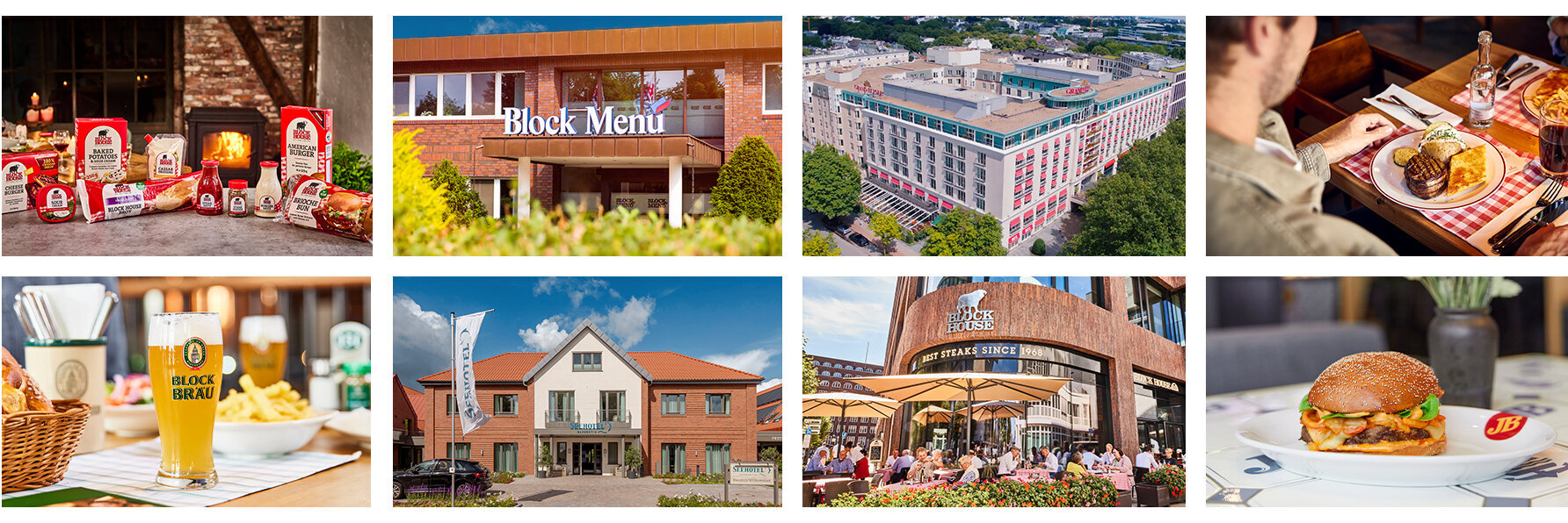 Markenbilder der Block Gruppe Bild Collage mit verschiedenen Bildern der Block Gruppe