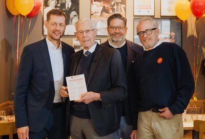 v.l. Guido Zöllick (DEHOGA), Eugen Block, Julian Pfitzner, Sven Freystatzky v.l. Guido Zöllick (DEHOGA), Eugen Block, Julian Pfitzner, Sven Freystatzky